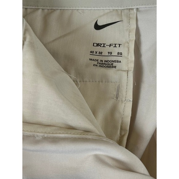 Nike Dri-Fit Golf Pants Mens 40x32 Khaki Flat Front Performance Stretch Chino - Picture 2 of 8